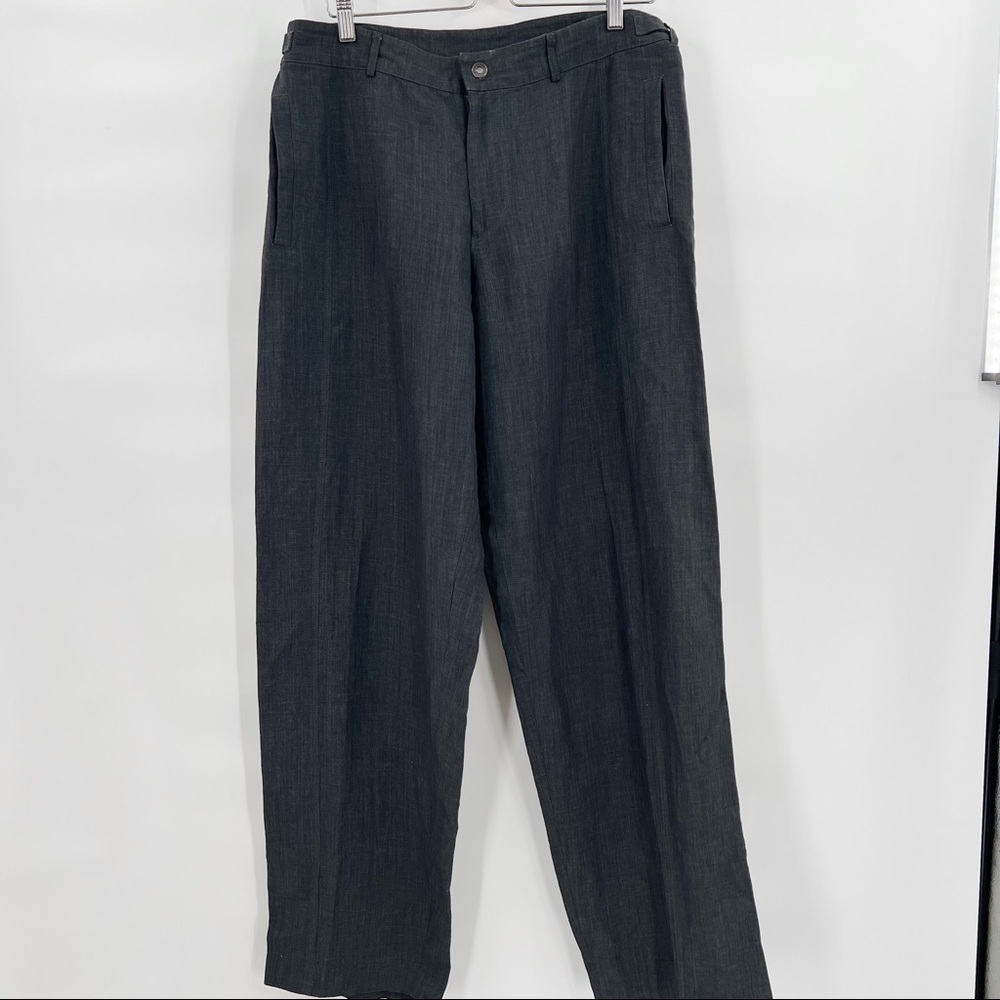 ARMANI Collezioni straight leg high rise grey pants